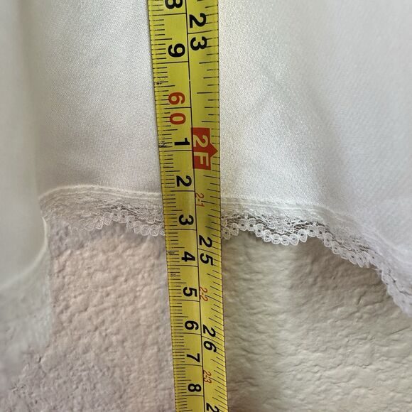 Valentino Intimio Vintage White Half Slip Small 25” Satin Lace Hem - Picture 4 of 5